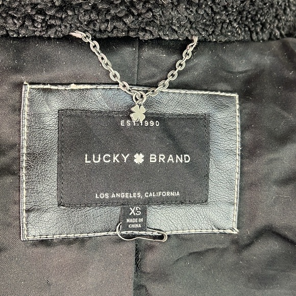 LUCKY BRAND TEDDY JACKET FAUX FUR DOUBLE BREASTED MID LENGTH SIZE XS - Picture 9 of 15